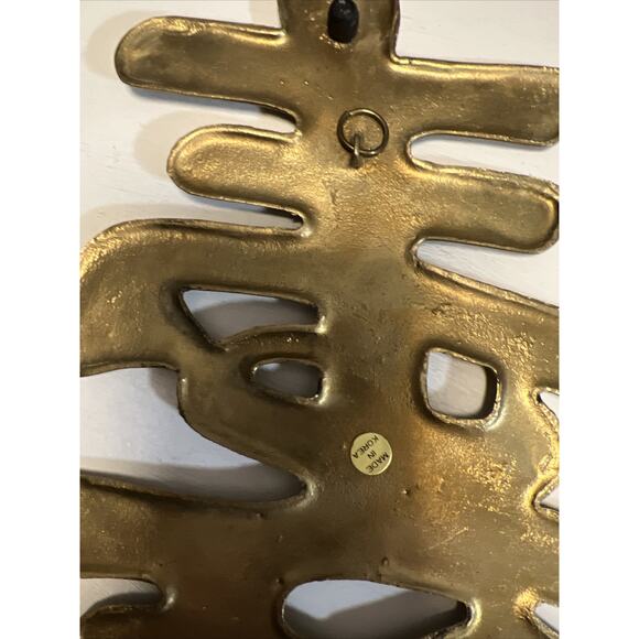 Vintage Brass Wall Hanging Chinese Trivet Set/3 Lucky Prosperity Happy 80s 90s - Picture 9 of 16